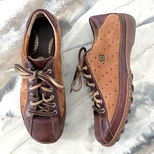 Born Leather Sneakers Brown Two-Tone Oxford Academia Vintage-Inspired Womens 7.5